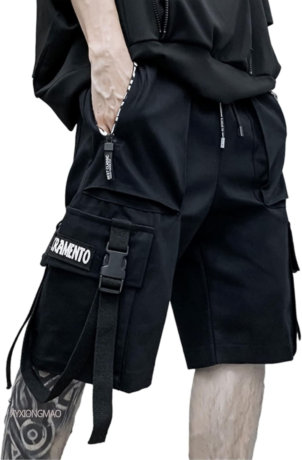 XYXIONGMAO Joggingbyxor för män Techwear svarta hiphop cargoshorts streetwear träningsbyxor cargobyxor för män