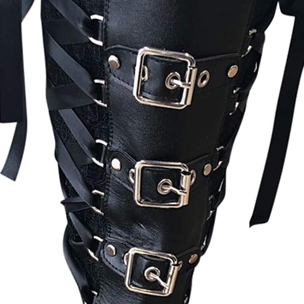 OBiQuzz Bös Cosplay bunden – mode damsko gotiska stövlar höga damer svart med klack