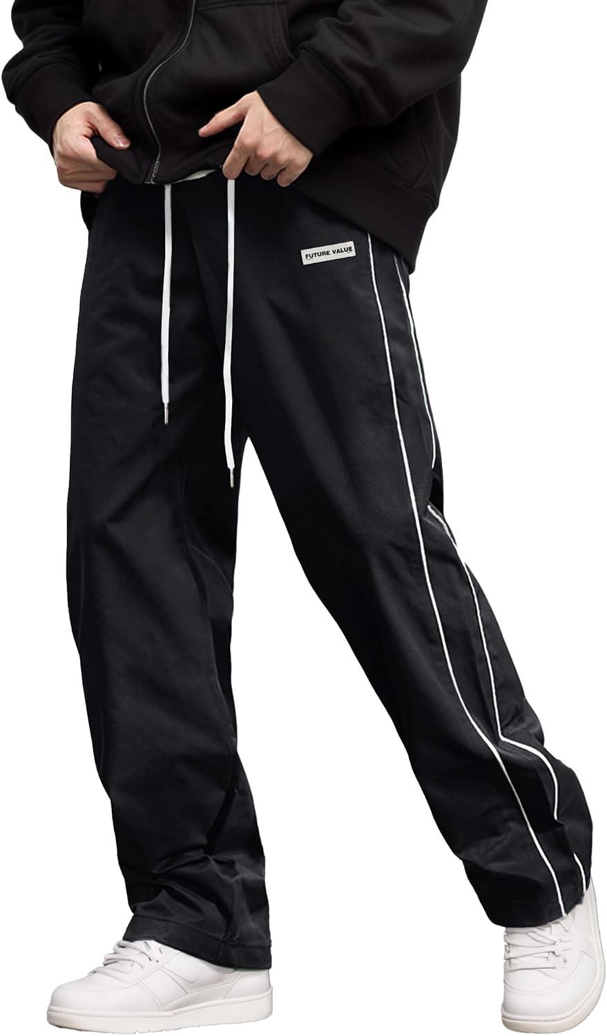 AIEOE herr, säckig joggingbyxor, Y2K, träningsbyxor, breda sportbyxor med dragsko, streetwear, fritidsbyxor med rörband, tonåring, mode