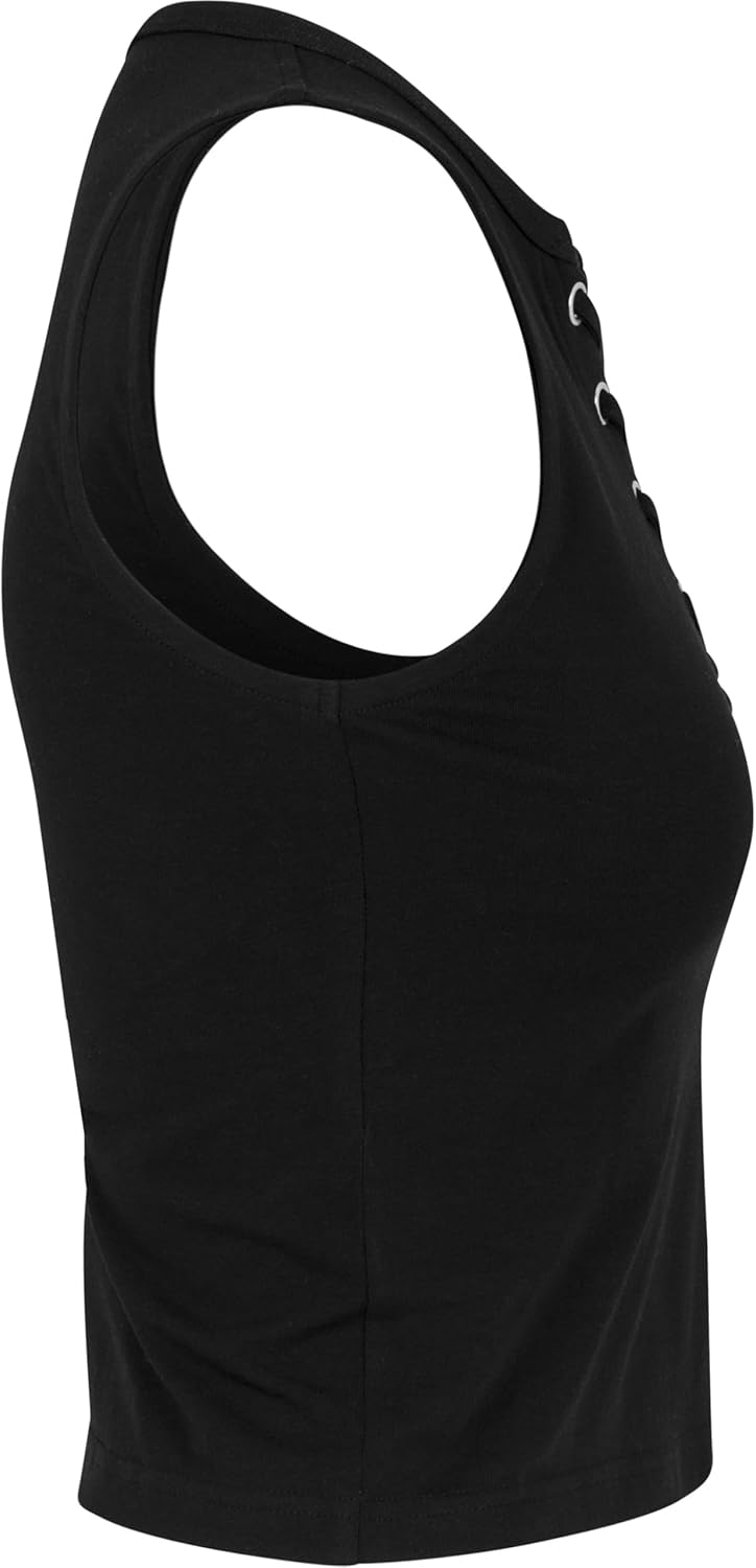 Urban Classics Dam Ladies Lace Up Cropped Top, svart, L
