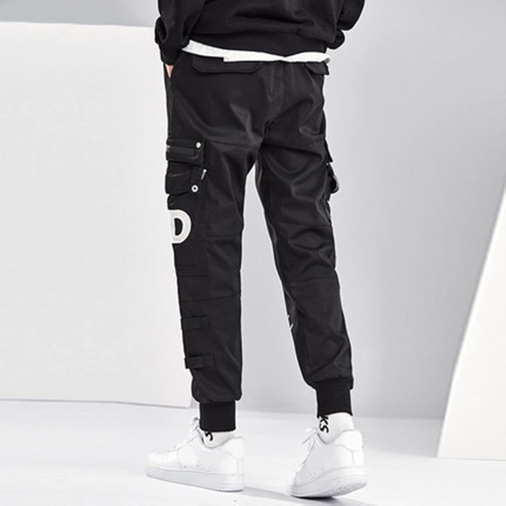 XYXIONGMAO Herr svarta cargobyxor Techwear streetwear hiphop träningsbyxor joggingbyxor cargobyxor för män
