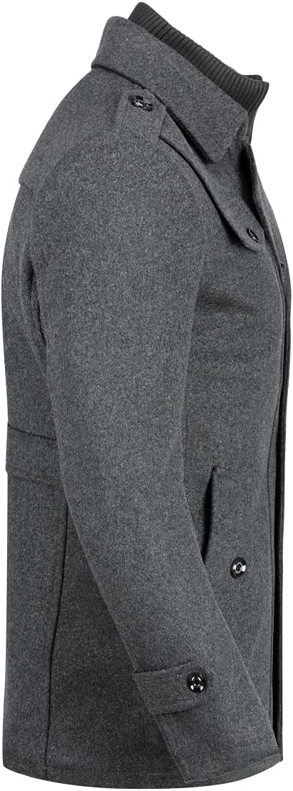 Rockar för Herr Casual Vinter Ullkappor Regular Fit Vinter kappa Ärtkappa för Vintern