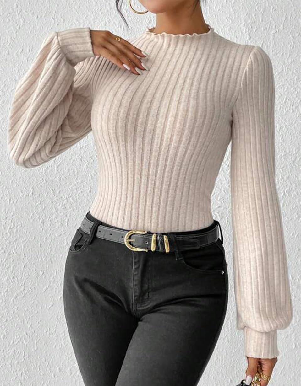 Generisk body damer långärmad elegant sexig basic stickad ribbad bodysuit jumpsuit tajt V-ringning polotröja dambody onepiece overall bodycon bodies bodysuit för kvinnor