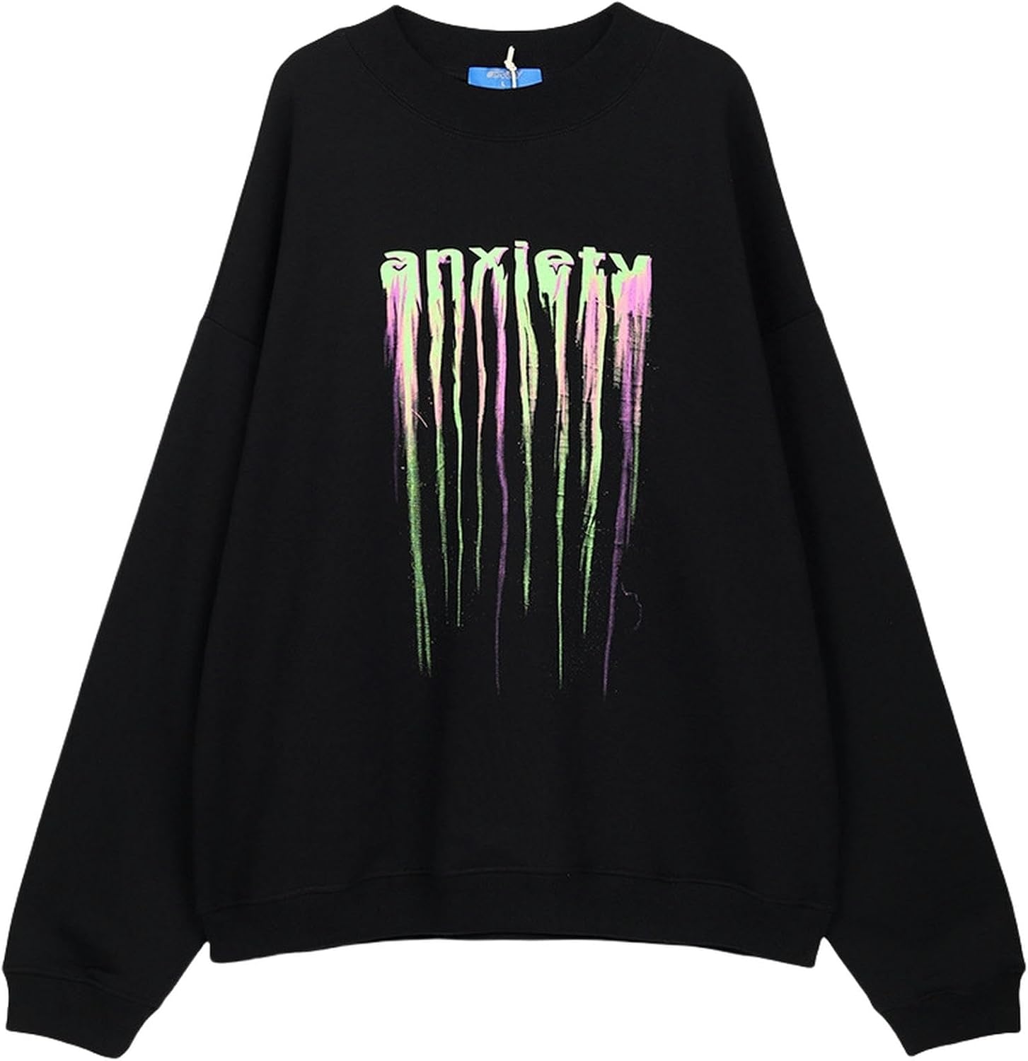 Sweatshirt män höst och vinter mode märke hiphop hög gata trend personlighet mörk serie lös rund hals tröja-rosaröd M, Rosenröd, M