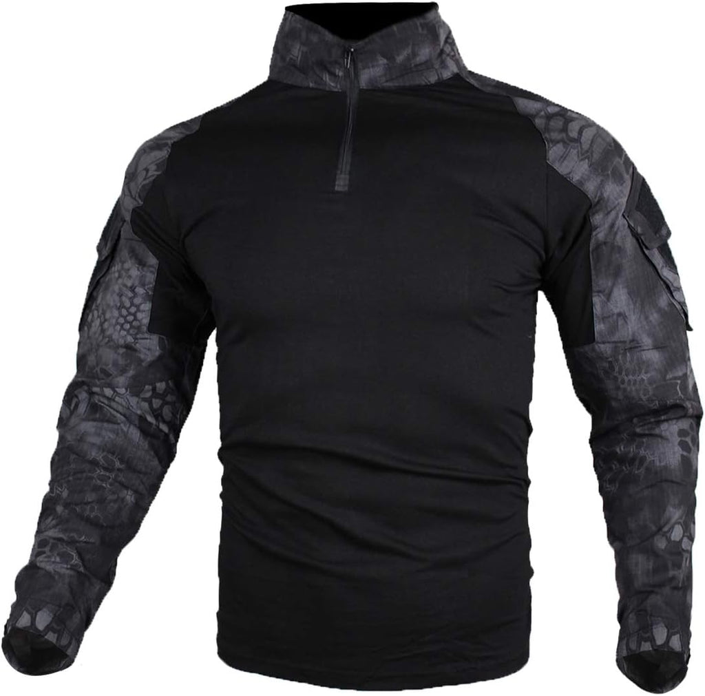 Tactical Combat T-shirt för män, Ripstop andningsbar tröja för jakt Military Airsoft