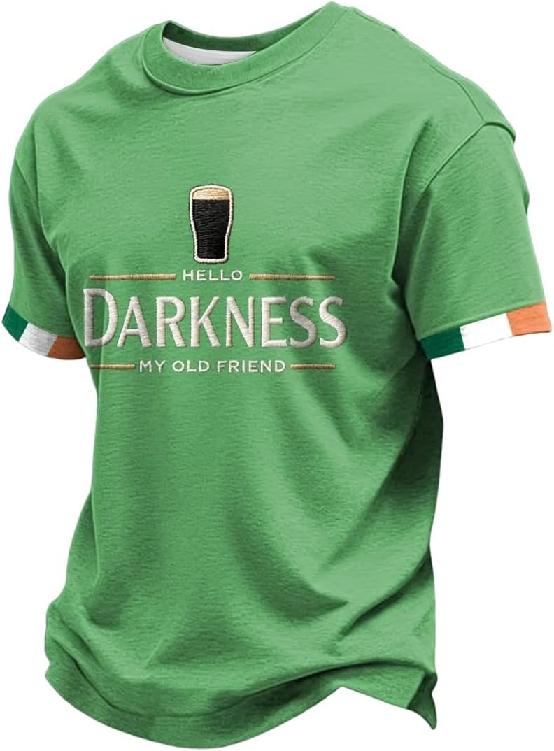 Hello Darkness My Old Friend T-shirt för män irländsk rolig drickskjorta St. Patrick's Day tröja
