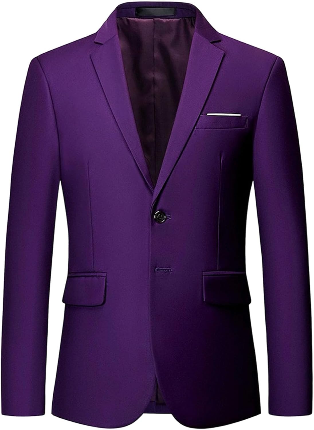 Herr Slim Fit Blazer 2 knappar kappa vardaglig enfärgad blazer kappa resa lätt kostymjacka