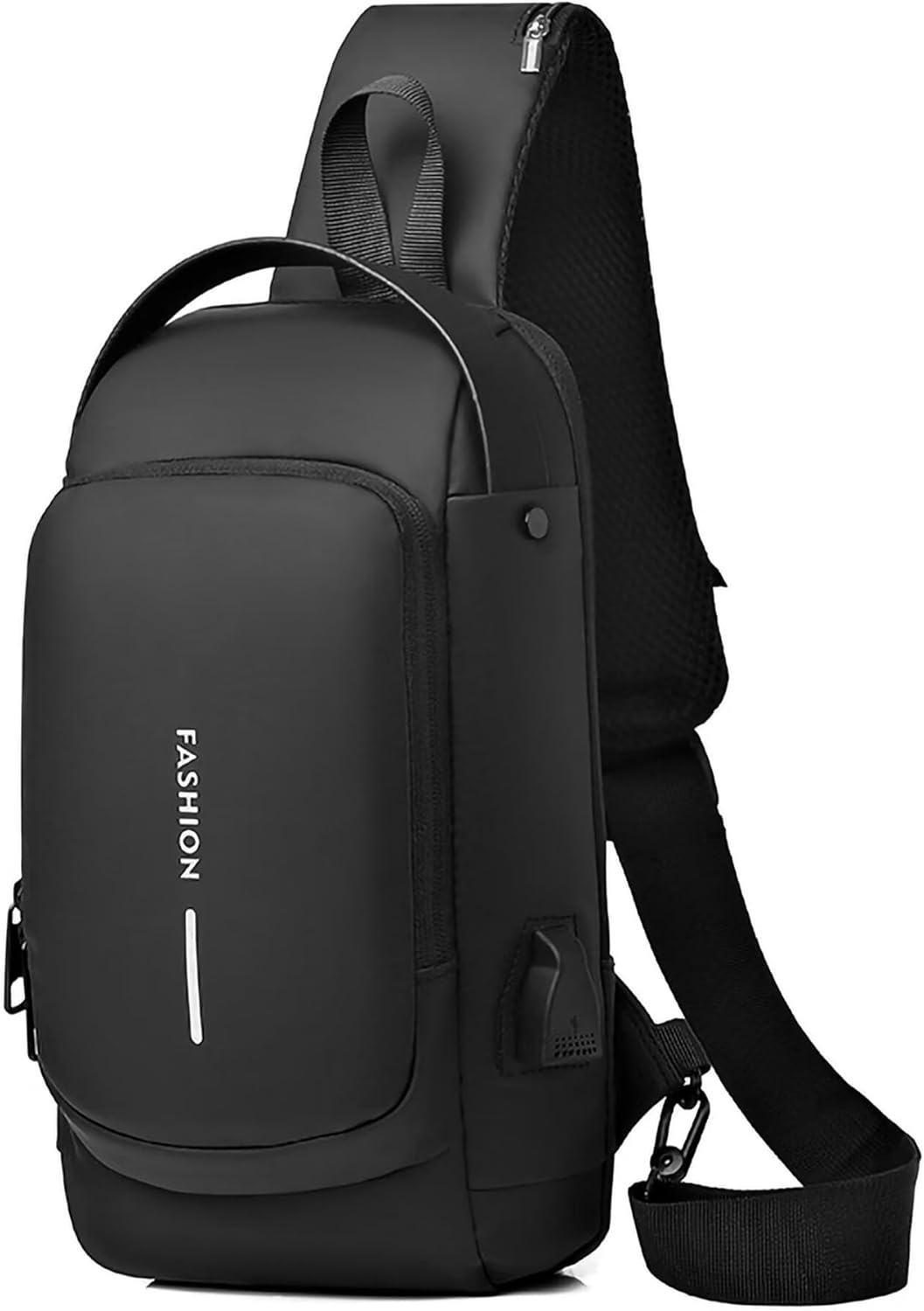 Axelväskor för män och kvinnor, vattentät bröstväska med USB-laddningsport stöldskydd lösenordslås crossbody ryggsäck liten flex axelväska för vandring cykling löpning resor