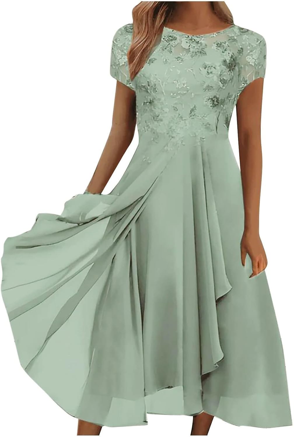 Sommarklänning dam, aftonklänningar, lång klänning, elegant chiffong, spets, swing, cocktailklänning, ledig, festliga klänningar för kvinnor, för bröllopsgäst, brudtärneklänningar, festklänning