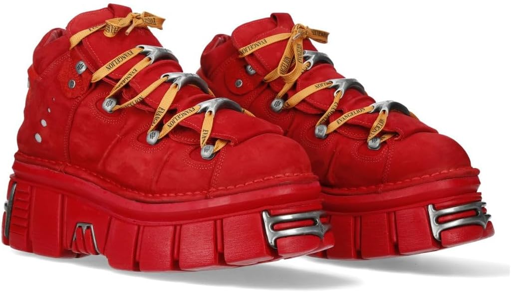 New Rock 106 S1 unisex gotisk punk svart metallisk plattform mode ankelstövlar