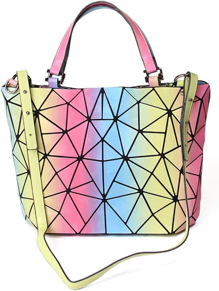 Geometriska lysande gitter handväska kedja crossbody påse tygväskor handväskor holografiska handväskor för kvinnor femmes