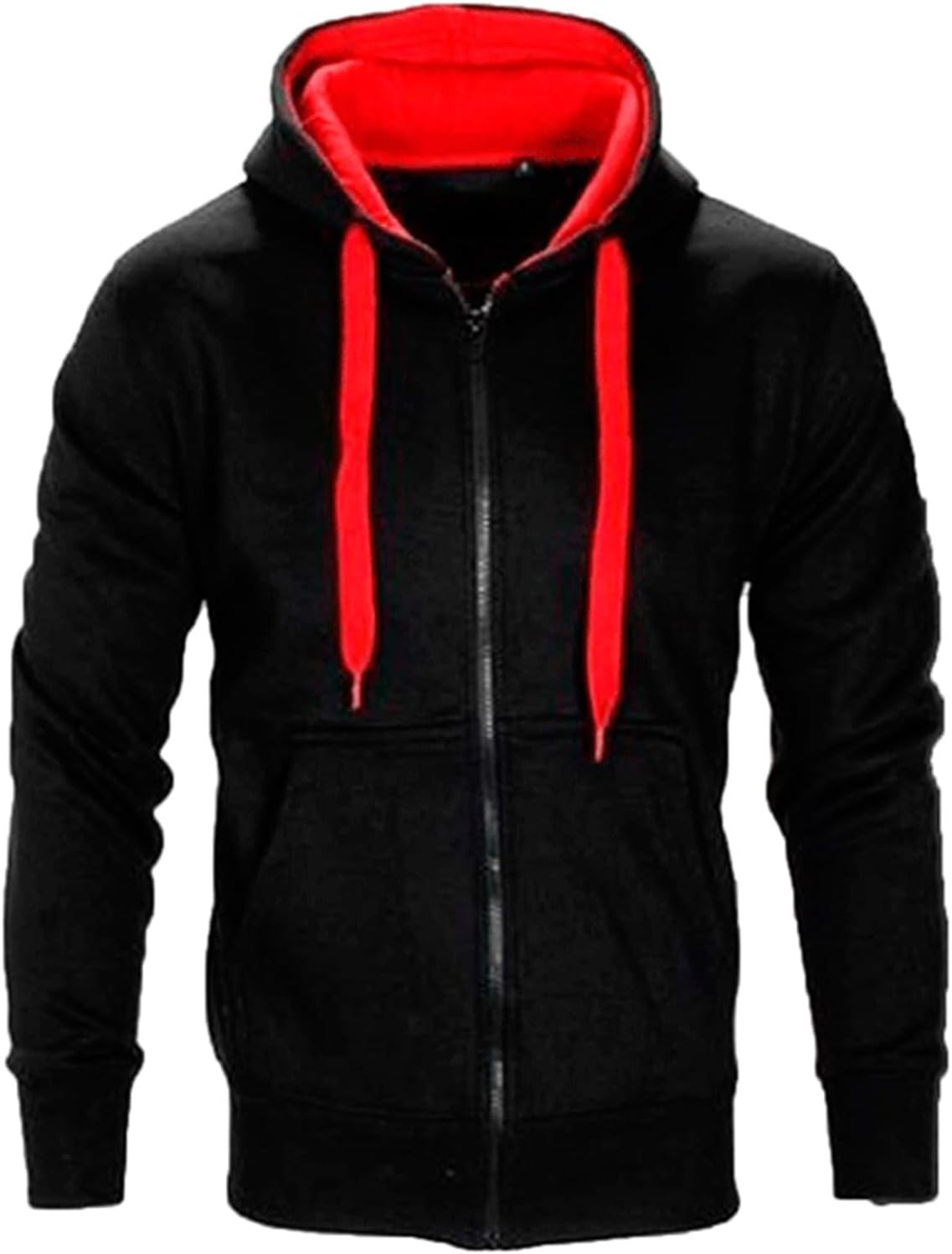 Generisk huvtröja för män, blousonjacka med dragkedja, dragsko, sweatjacka, överdimensionerad lös övergångsjacka, hip hop, trend, bomberjacka, enfärgad, ledig sportjacka för arbete och utomhus