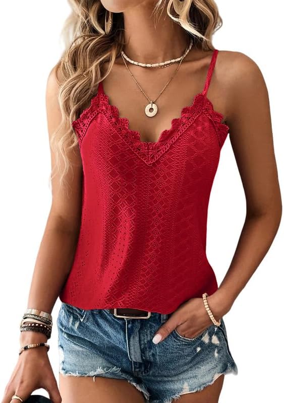 Haibang Chic och elegant sommarlinne dam camisole spets ärmlös spaghettiband topp sexig lös tröja ögla broderi camisole mode casual tanktoppar