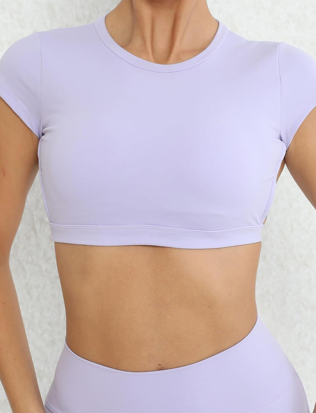 SEAUR Gym topp damer rygglös vadderad crop topp tajt sport löpartröja yoga fitness kortärmad t-shirt magfri sportskjorta rund hals mjuk S-L