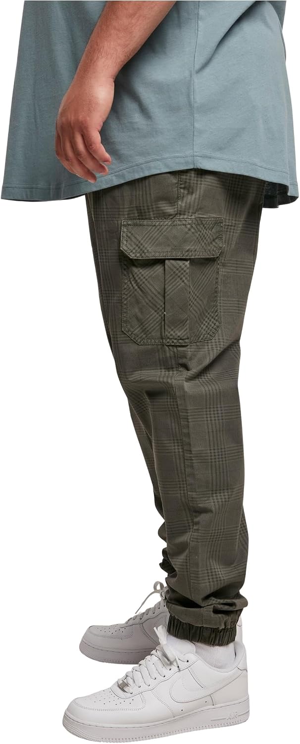 Urban Classics herr Byxor Aop Glencheck Cargo Jog Pants