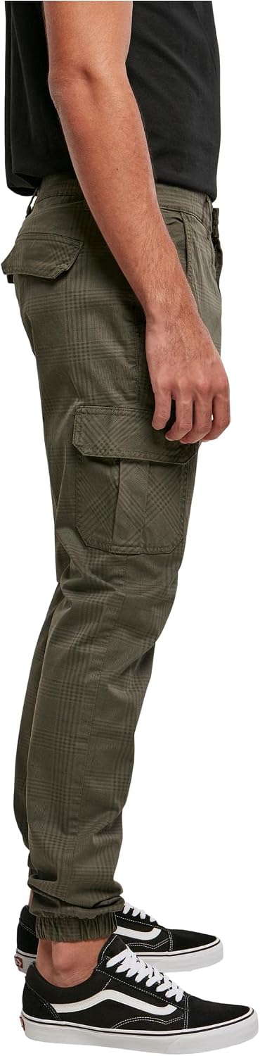 Urban Classics herr Byxor Aop Glencheck Cargo Jog Pants