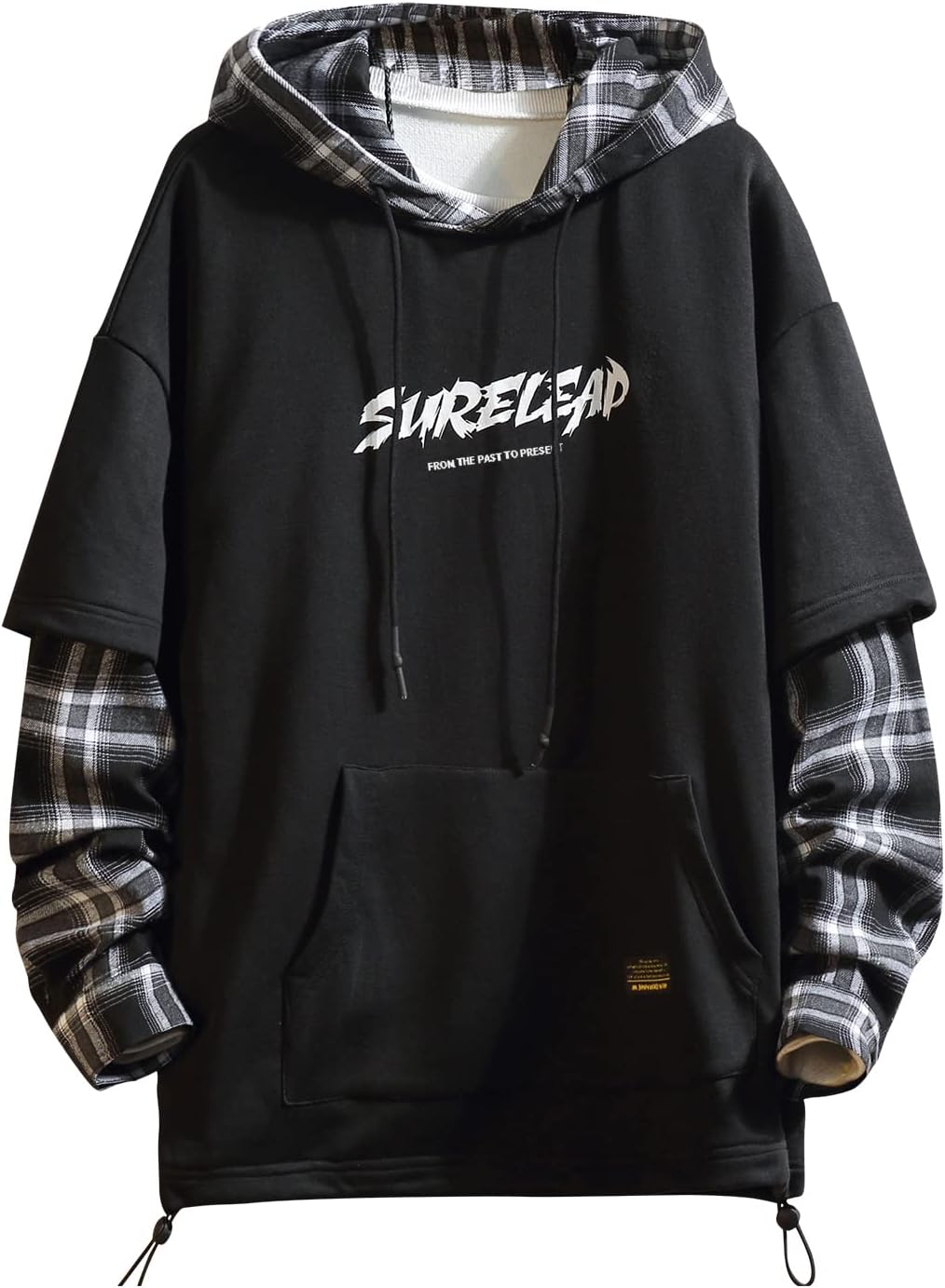 GURUNVANI Lappteknik huvtröjor herr bokstavstryck streetwear huvtröja herr sweatshirt