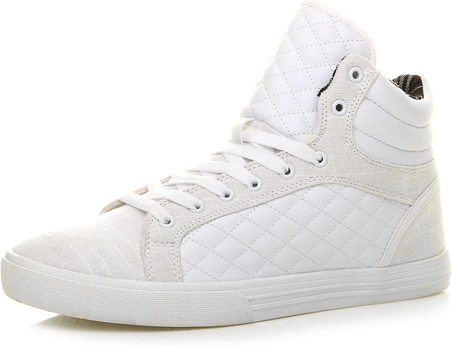 Ajvani Platt snörning för män quiltad vardaglig hög topp ankelstövlar sneakers storlek.
