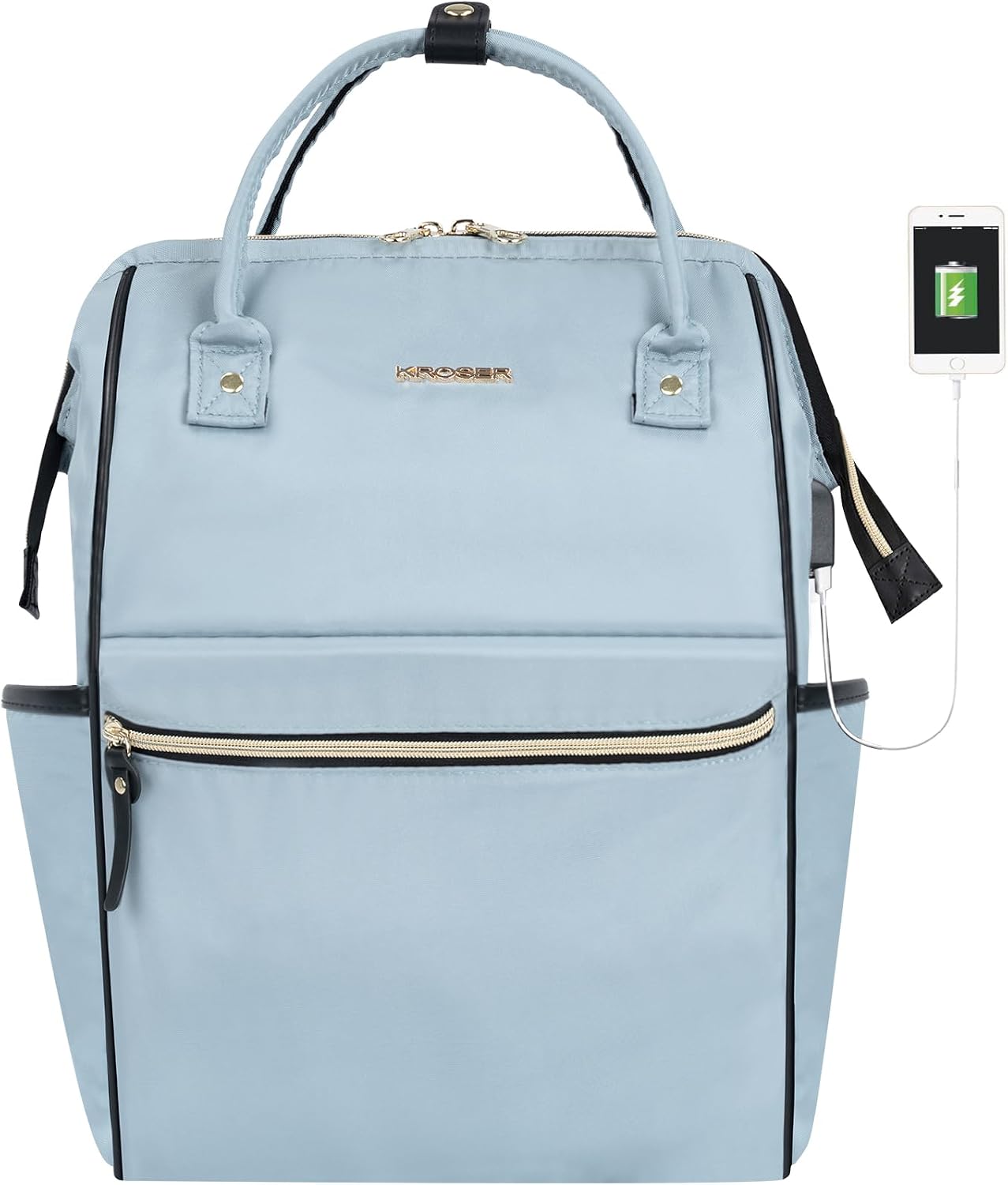 KROSER Laptop Ryggsäck Dator Ryggsäck College Casual Daypack, Quiltad dammig rosa, 17 inch