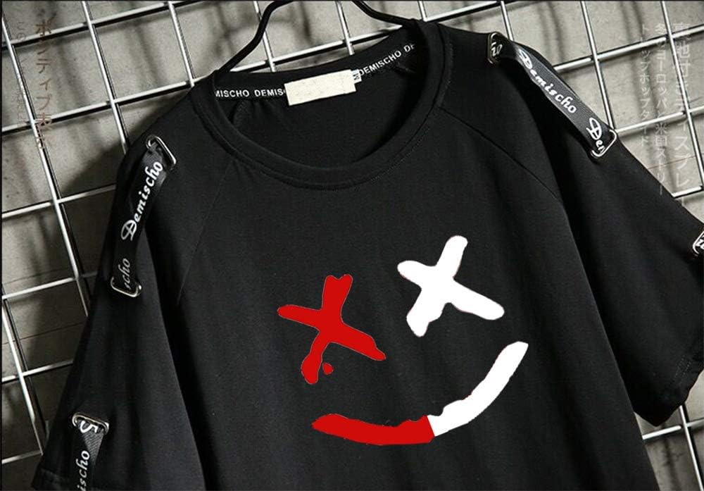 Hello MrLin Herr Techwear Hip Hop T-shirt Streetwear Fashion Kortärm Top