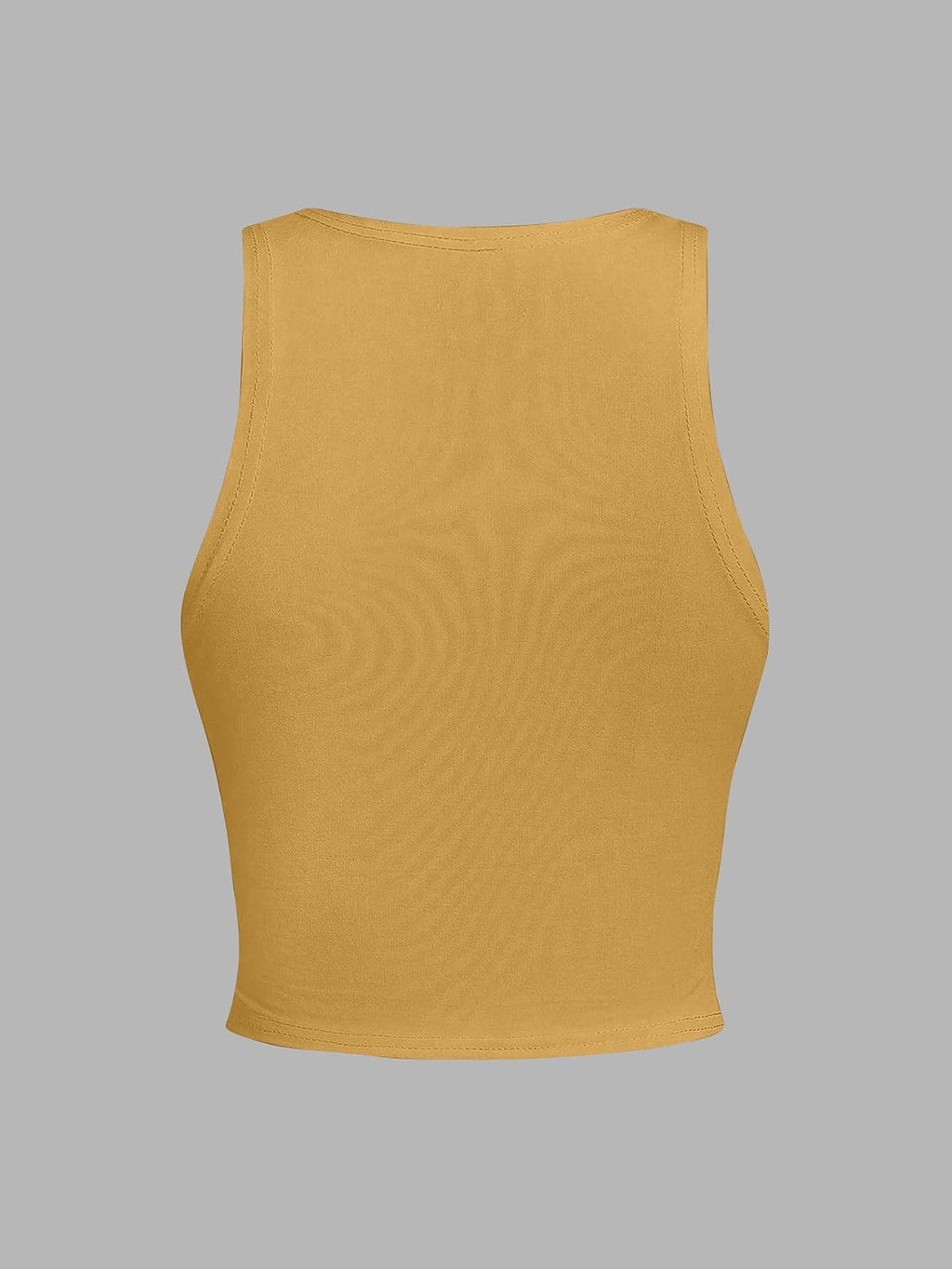 Sugathari Ärmlöst ihåligt linne för flickor och kvinnor – smal passform, solid vit crew-neck magtröja | stretchig stickad sommarväst för vardag, fest och streetwear (t-shirt 262)