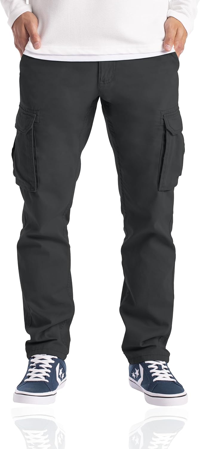 westAce Cargobyxor för män, arbetskläder, säkerhetsbyxor i militärstil, 6 fickor, långbyxor, storlek 32–44