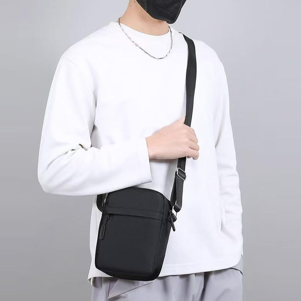 Aucuu Axelväska för män, Oxford Crossbody väska, vattentät liten sidoväska för män, ledig handväska, messengerväska med dragkedja och justerbar rem, lätt bröstväska för daglig användning, arbete