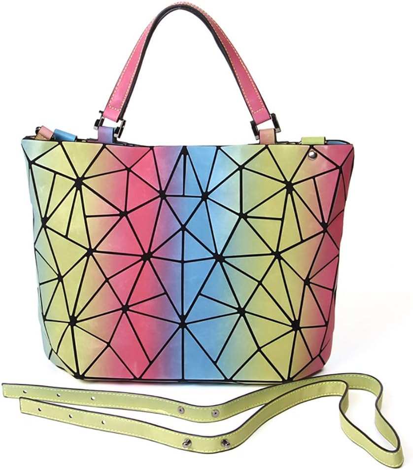 Geometriska lysande gitter handväska kedja crossbody påse tygväskor handväskor holografiska handväskor för kvinnor femmes