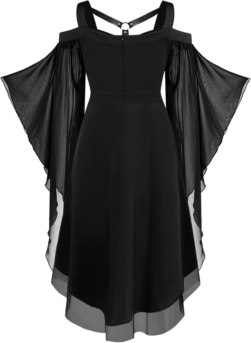 kostym halloween cocktailklänningar för kvinnor plus size mode gotisk midi-klänning croset lång utsvängd ärm fest A-linje medeltida korsetter för