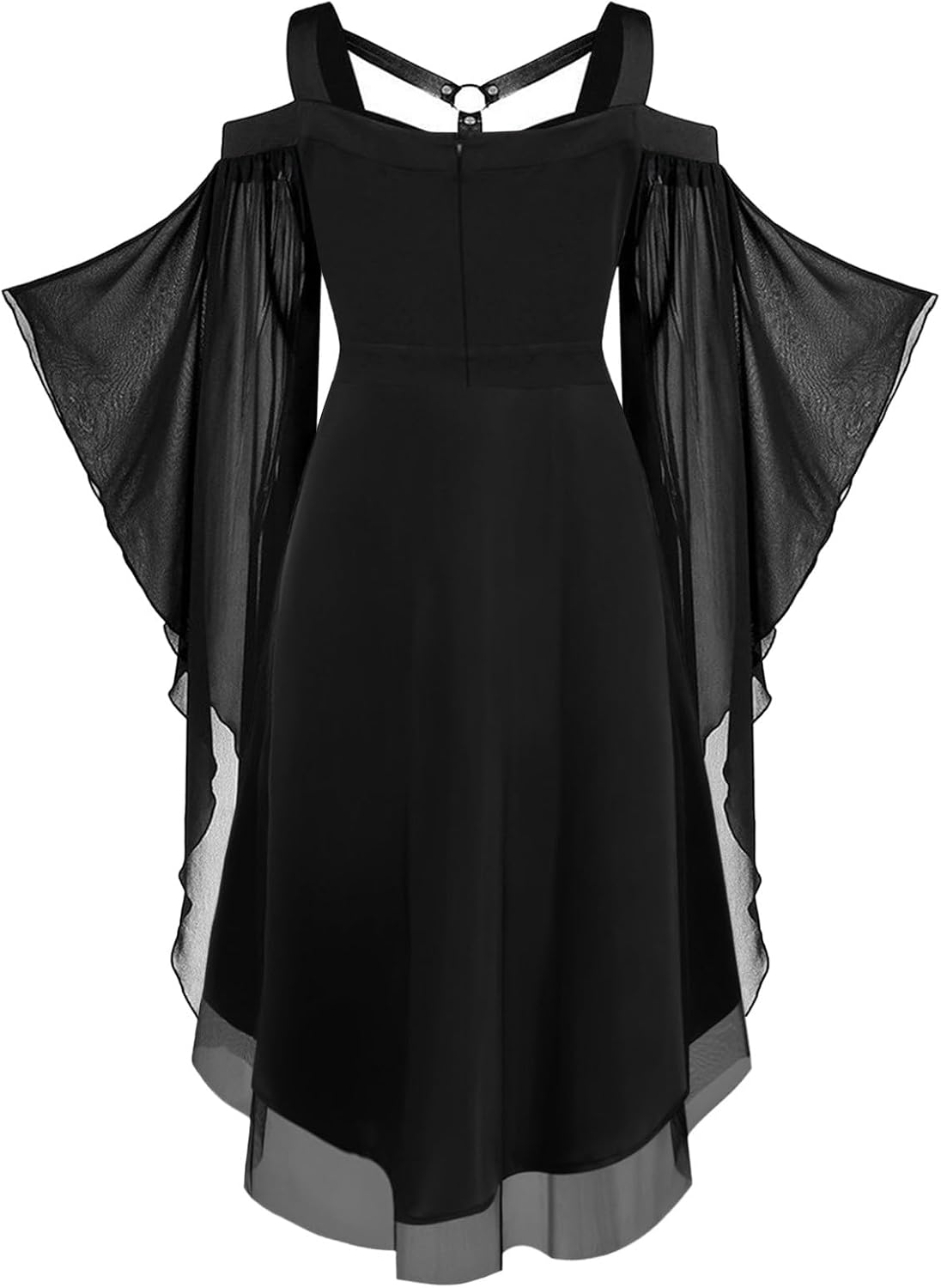 kostym halloween cocktailklänningar för kvinnor plus size mode gotisk midi-klänning croset lång utsvängd ärm fest A-linje medeltida korsetter för