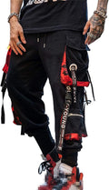 Hello MrLin Herr Techwear Byxor Hip Hop Jogger Cargo Baggy Streetwear Punk Byxor Män