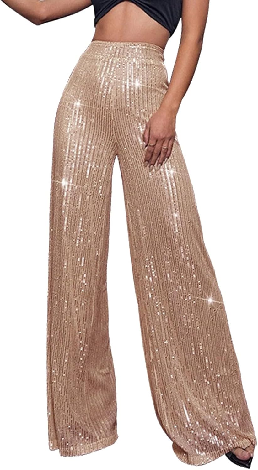 Glitterbyxor, dam, långa guld – paljettbyxor, dam, silver, paljetter, byxor, långa palazzobyxor, glänsande byxor, hög midja, joggingbyxor, långa yogabyxor, karneval, kostym 2025, nyårsafton, outfit,