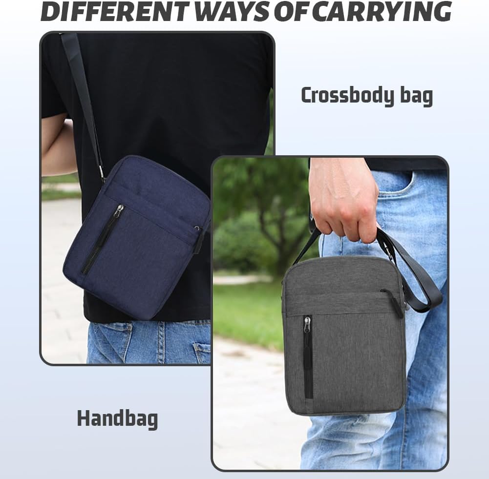 Aucuu Axelväska för män, Oxford Crossbody väska, vattentät liten sidoväska för män, ledig handväska, messengerväska med dragkedja och justerbar rem, lätt bröstväska för daglig användning, arbete