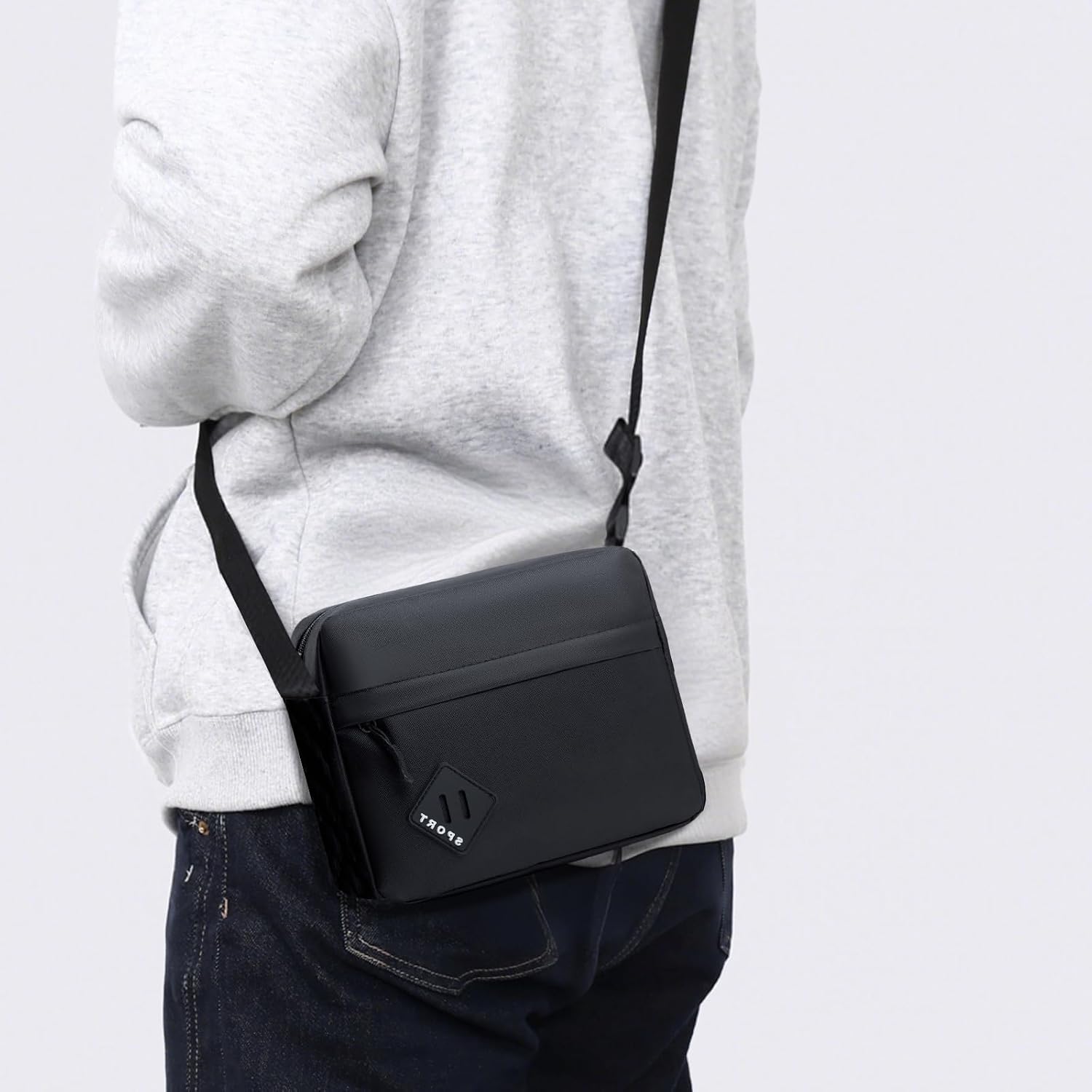 Aucuu Axelväska för män, Oxford Crossbody väska, vattentät liten sidoväska för män, ledig handväska, messengerväska med dragkedja och justerbar rem, lätt bröstväska för daglig användning, arbete