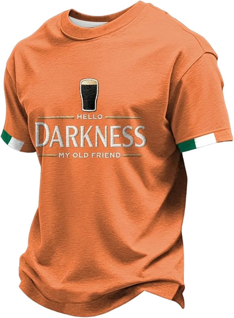 Hello Darkness My Old Friend T-shirt för män irländsk rolig drickskjorta St. Patrick's Day tröja