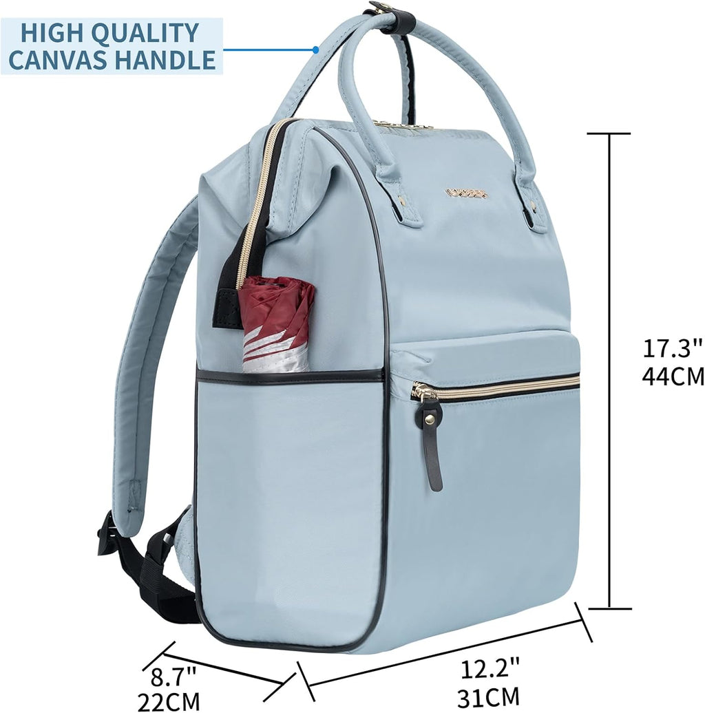 KROSER Laptop Ryggsäck Dator Ryggsäck College Casual Daypack, Quiltad dammig rosa, 17 inch