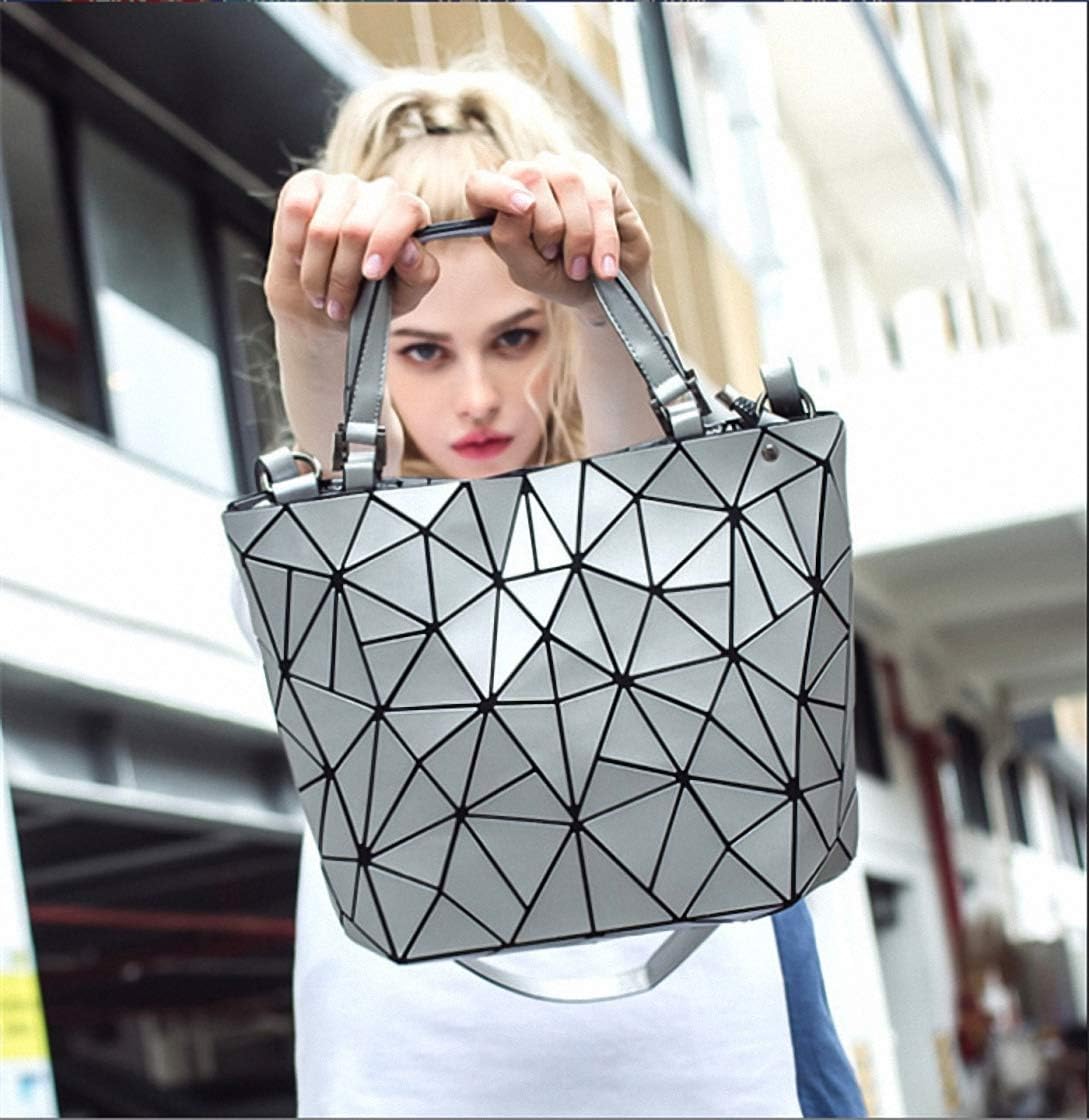 Geometriska lysande gitter handväska kedja crossbody påse tygväskor handväskor holografiska handväskor för kvinnor femmes
