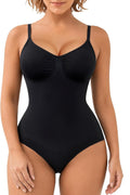 SHAPERX Women Sculpting Bodysuit Tummy Control Shapewear Seamless Body Shaper Thong Adjustable Straps