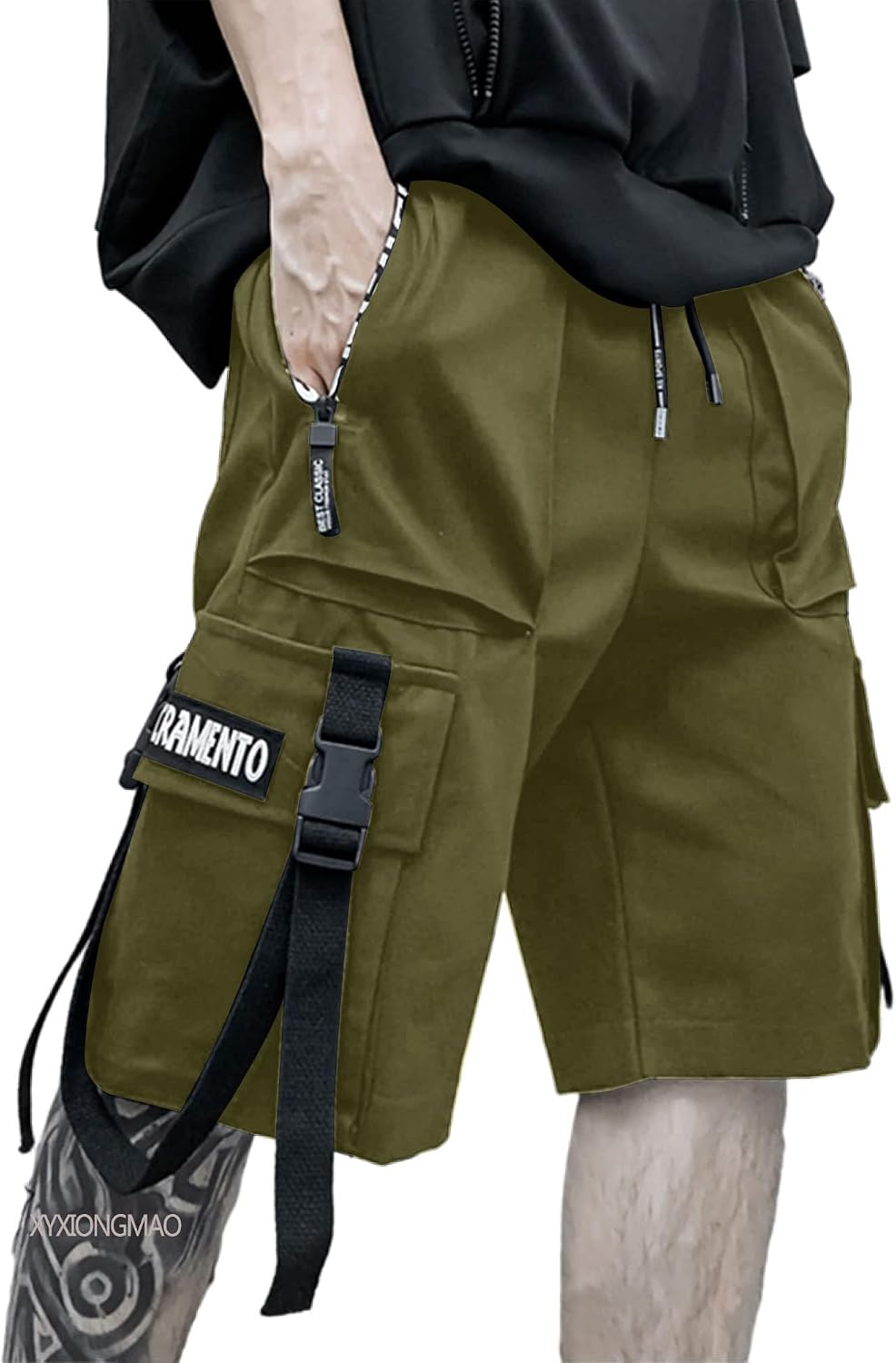 XYXIONGMAO Joggingbyxor för män Techwear svarta hiphop cargoshorts streetwear träningsbyxor cargobyxor för män