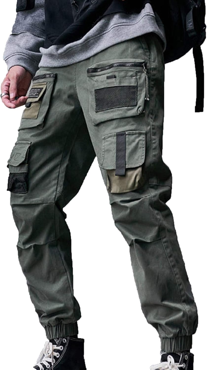 XYXIONGMAO Multi-Pocket lösa overaller vardagliga funktionella byxor cargo joggingbyxor techwear harem hip hop byxor för män