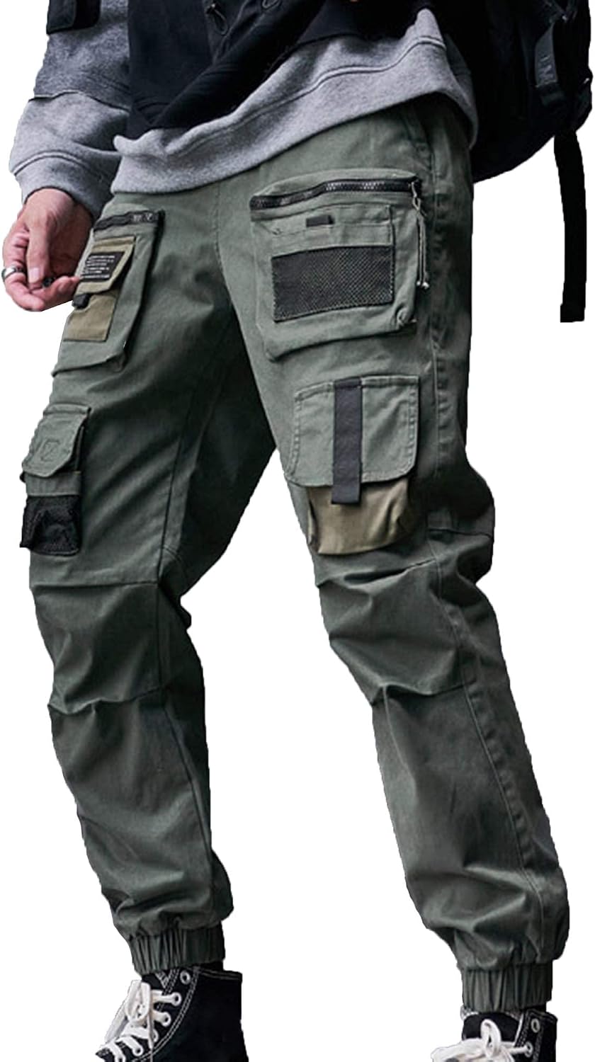 XYXIONGMAO Multi-Pocket lösa overaller vardagliga funktionella byxor cargo joggingbyxor techwear harem hip hop byxor för män