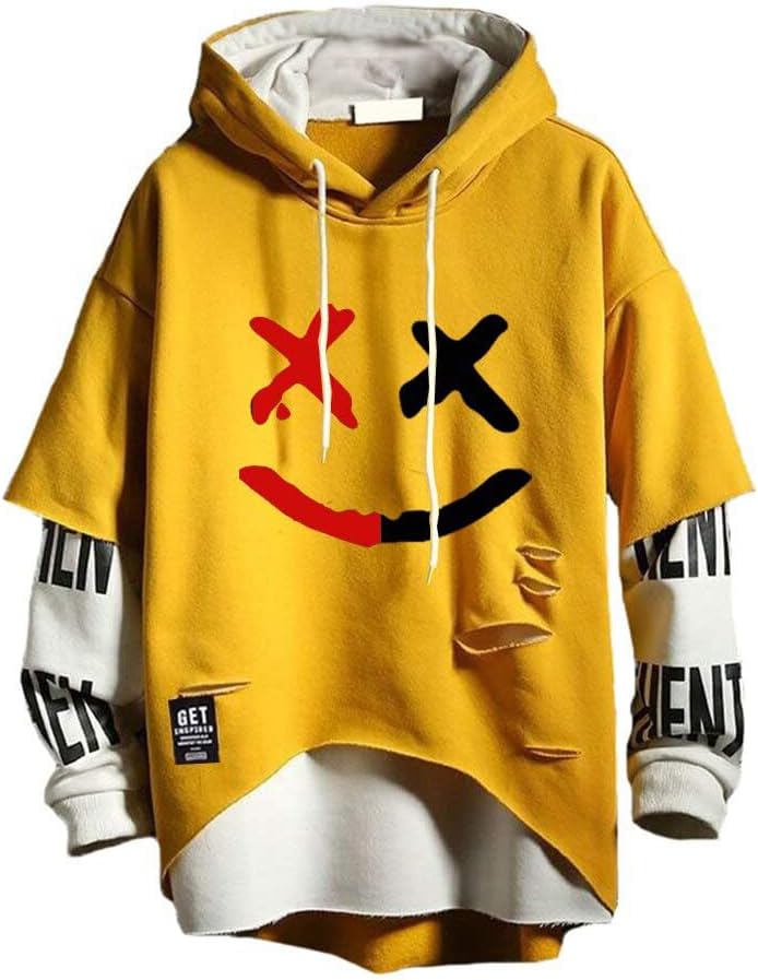 Hello MrLin Herrarmode Techwear Hip Hop Kapuzenpullover Japanischer Streetwear Patchwork Urban Jumper