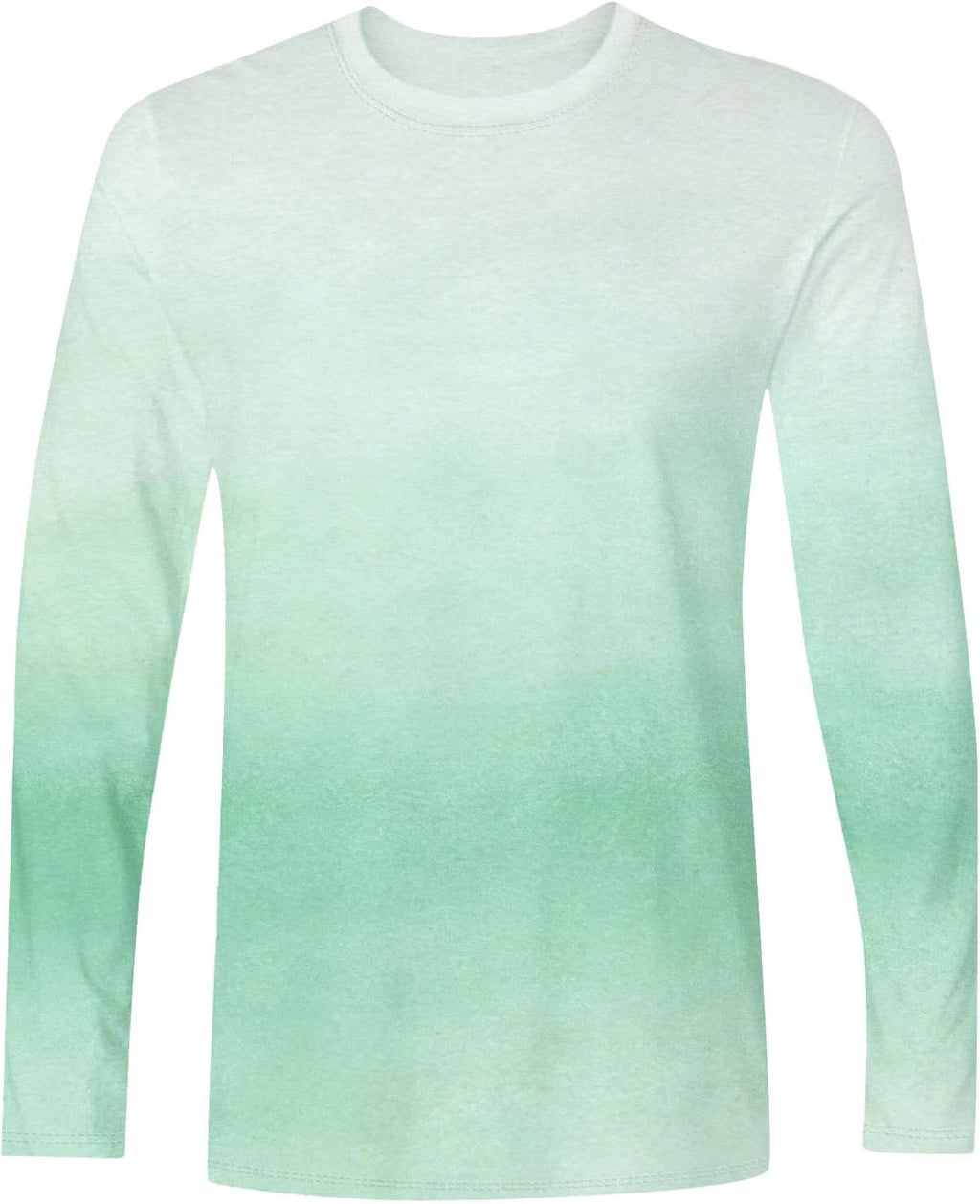 Herr långärmad t-shirt tonad färg rund hals lätt vardaglig pullover topp