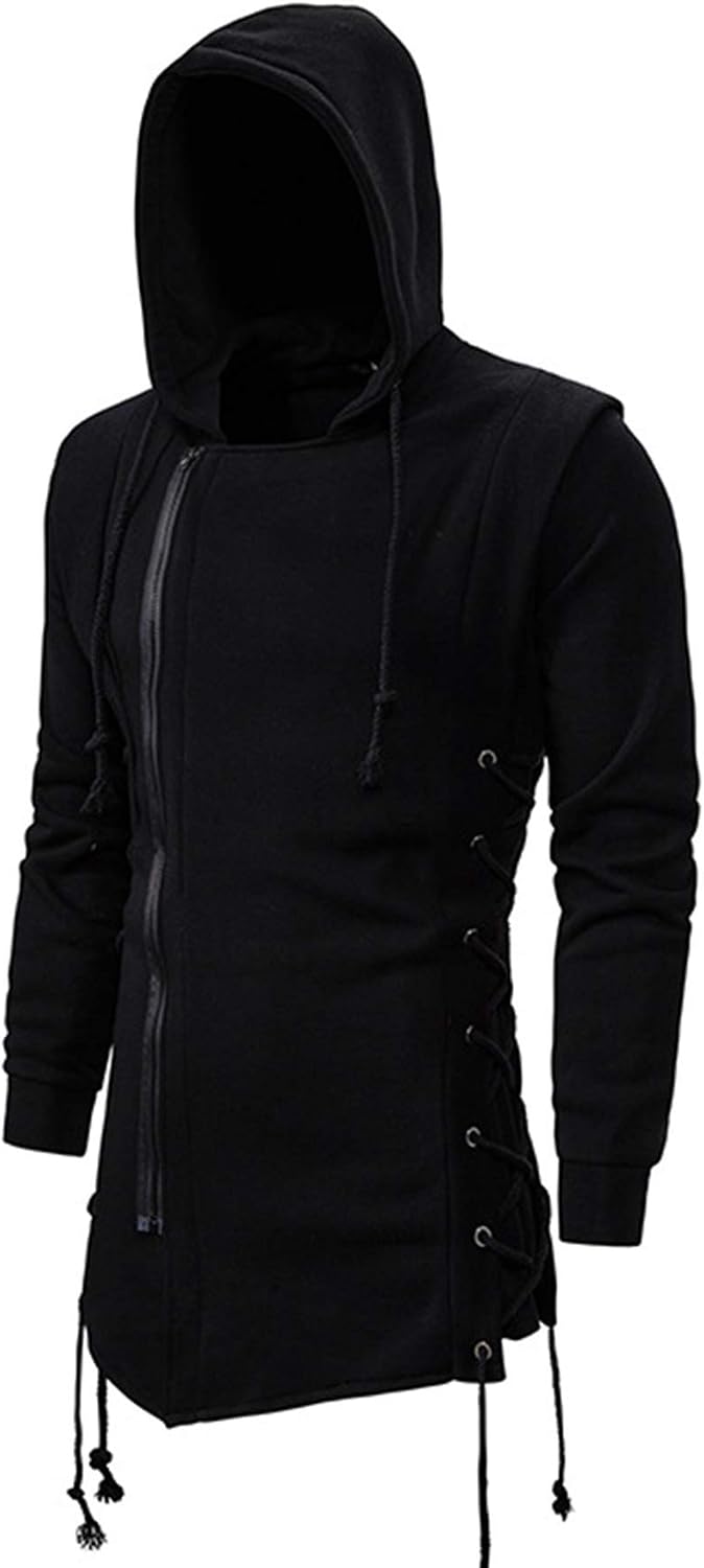 CNSTORE Herrmode huvtröjor sweatshirts Assassins Gothic Creed dragkedja sida snörning jacka fleece lösa ytterkläder