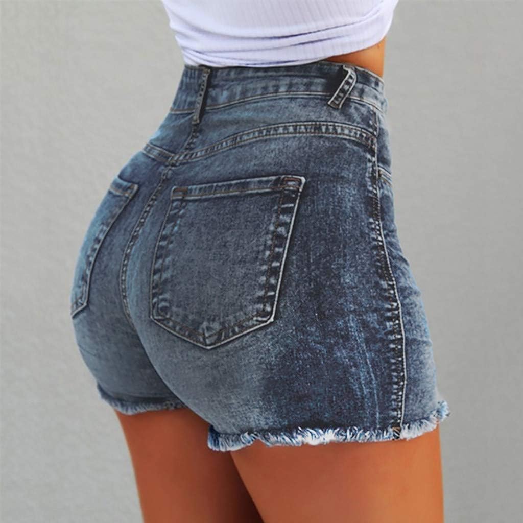 Korta byxor dam jeans – hög midja jeans för kvinnor stretch bekväma sommarjeans stretch denim hot pants regular fit tygbyxor fritidsbyxor casual jeans sweatpants superstretch jeans shorts