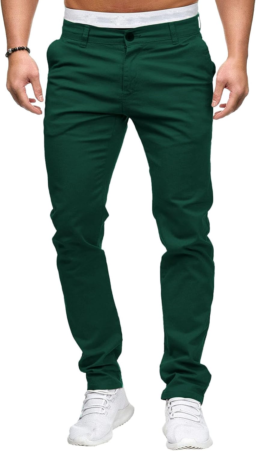 Herrbyxor med slim fit, chinos och stretch framtill, lätta affärsbyxor, vardagliga kontorsbyxor