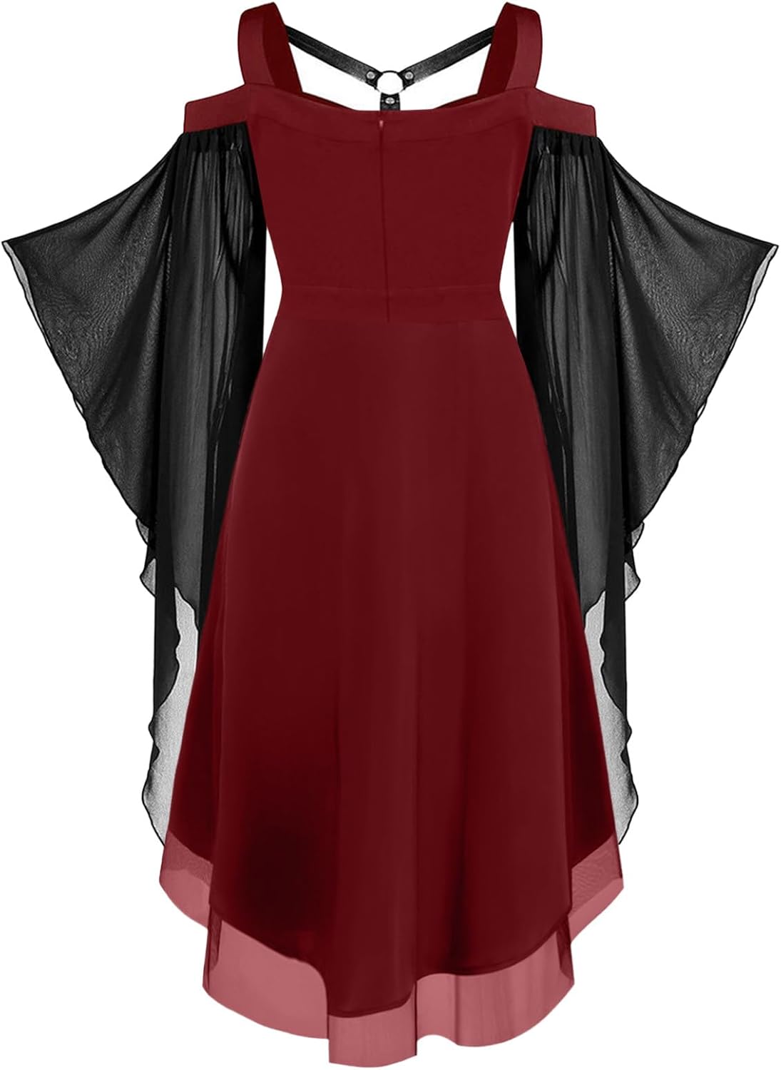 kostym halloween cocktailklänningar för kvinnor plus size mode gotisk midi-klänning croset lång utsvängd ärm fest A-linje medeltida korsetter för