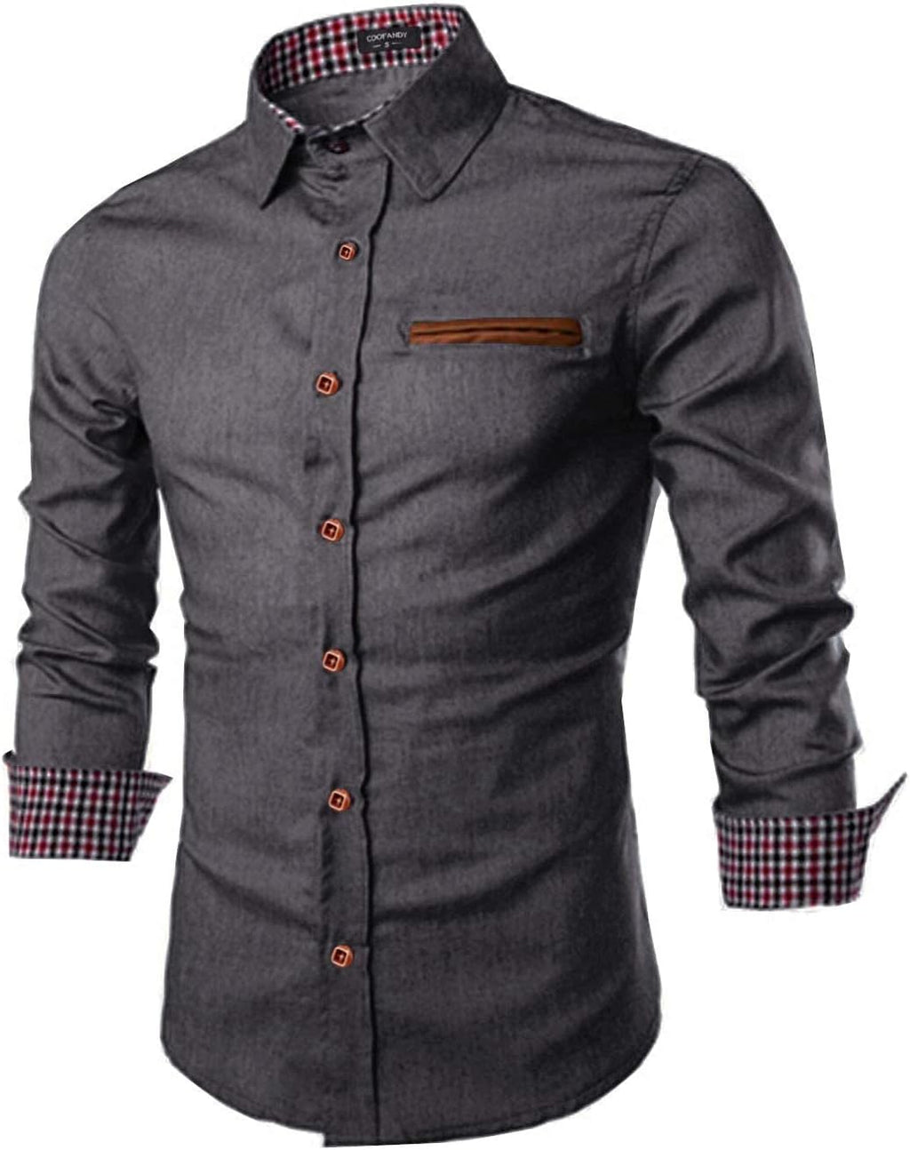 COOFANDY jeansskjorta för män, denimskjorta, långärmad skjorta, cowboystil, fritidsskjorta, män, Kent krage, affärer, ledig