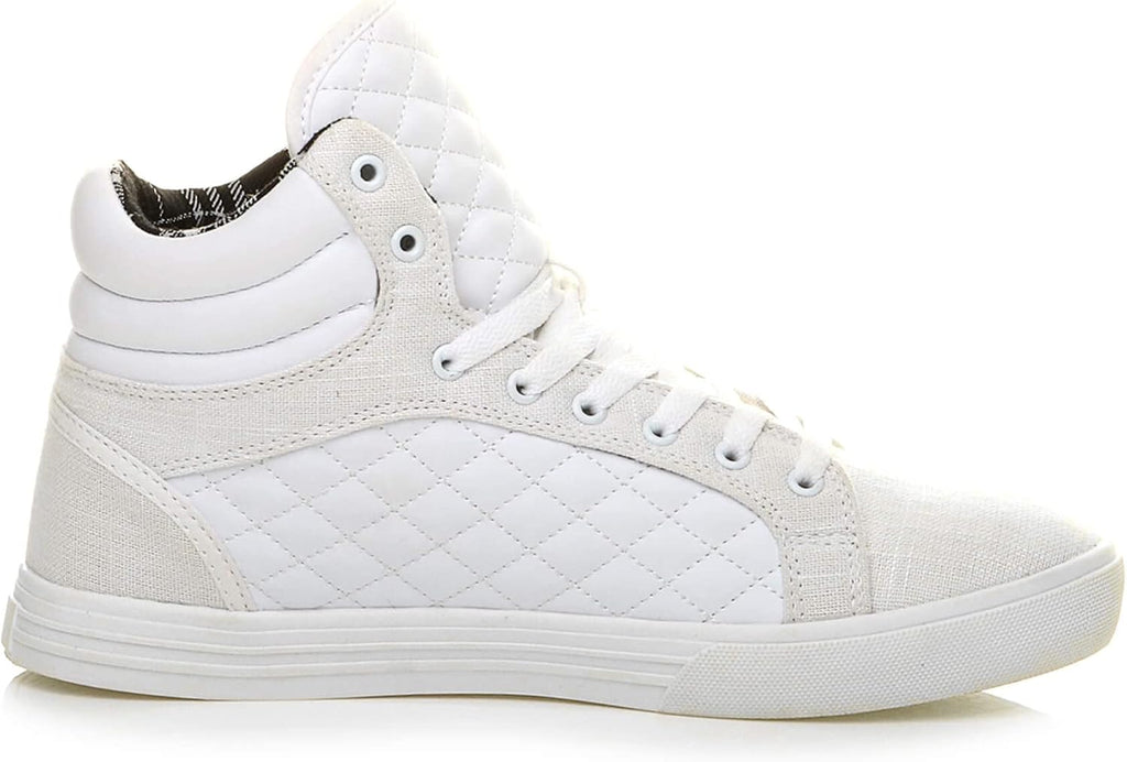Ajvani Platt snörning för män quiltad vardaglig hög topp ankelstövlar sneakers storlek.