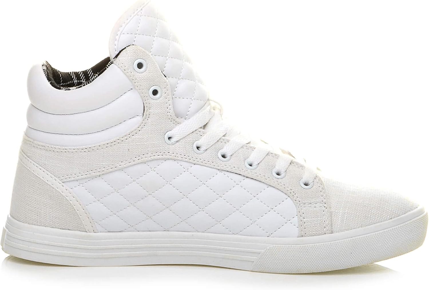 Ajvani Platt snörning för män quiltad vardaglig hög topp ankelstövlar sneakers storlek.